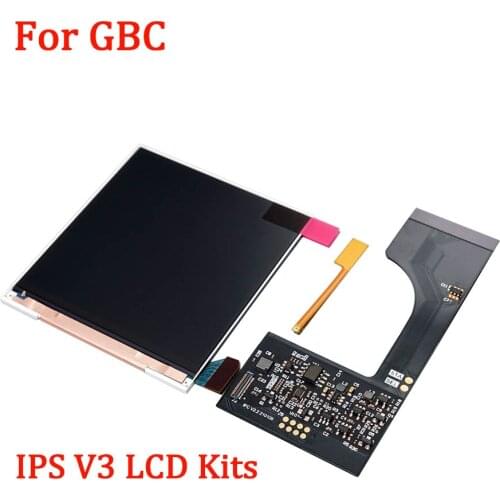 IPS V3 LCD Screen Kits for Gameboy Color GBC pixel display ips lcd kits replacement for GBC with more 25% display area screen