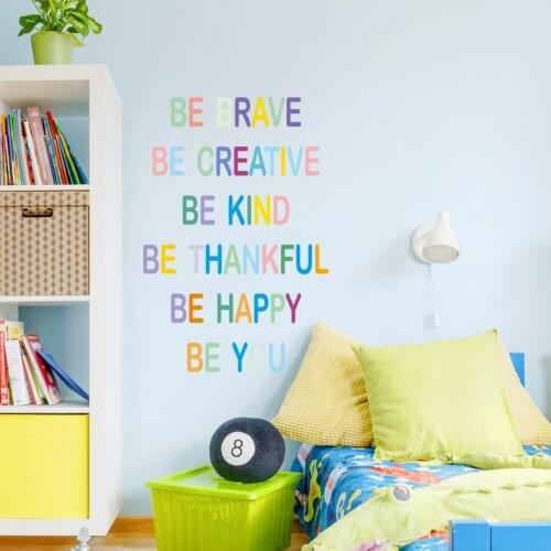 Be Brave Wall Stickers Home Decor Kids Boy Girl Bedroom Living Room Decoration Aesthetic Wall Decal Self Adhesive Wallpaper Art