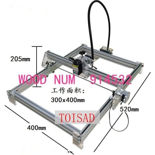 5500 mw DIY desktop mini laser engraving machine marking carving machine,300*400 working face