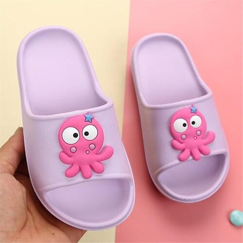 Boys Sea Fish Octopus Cartoon Kids Shoes Girls Children Slippers Clogs Flip Flop Light Garden Home Footwear Beach Showeroom EVA