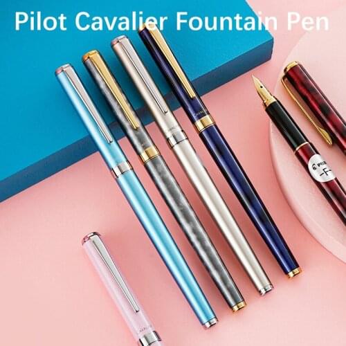 1pc PILOT Cavalier Fountain Pen with Ink Converter F M Iraurita Nib FCAN-5SR Metal Penholder Marble Pattern Stationery Pens