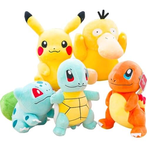 Pikachu Eevee Charmander Squirtle Bulbasaur Snorlax Jigglypuff Charizard Plush Claw Machine Doll Quality Toy For Children Gift
