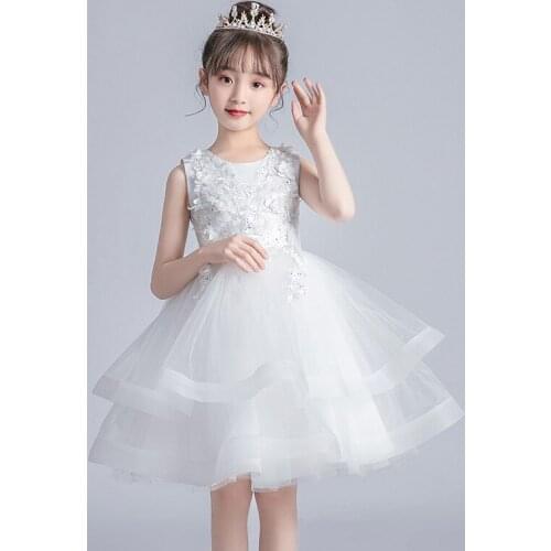 Summer Dress Girl Puffy Wedding Dress Kids Outfits Vestidos Flower Birthday Party Ball Gown Prom Dress Clothes for Girls 6 Years