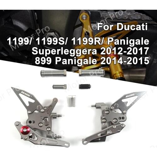Adjustable Footrests For Ducati 899 Panigale 2014 2015 Motorcycle Accessories Foot Peg Rearset 1199 1199R 1199S Superleggera R S