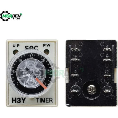 H3Y-2 AC 110V 220V Delay Timer Time Relay Switch DC 12V 24V 0 - 30 Minute/Seconds On-Delay DPDT Timing Relay switch