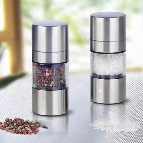 Manual Salt Pepper Mill Grinder Stainless Steel Portable Mill Seasoning Muller Kitchen Tools Spice Pepper Mill Machine