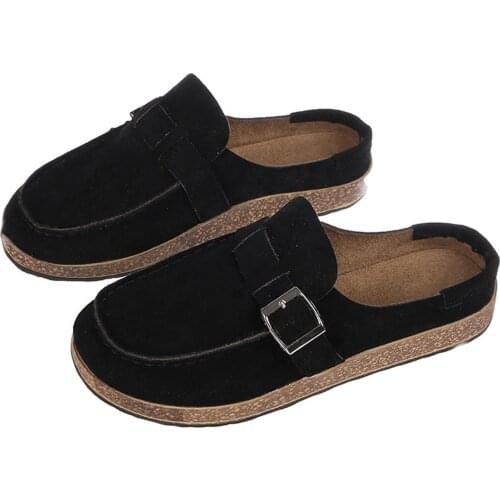 Fashion Women Summer Sandals Plus Size Woman Slide Slippers Flip Flop Belt Buckle Nubuck Flat Shoes Chaussure Femme