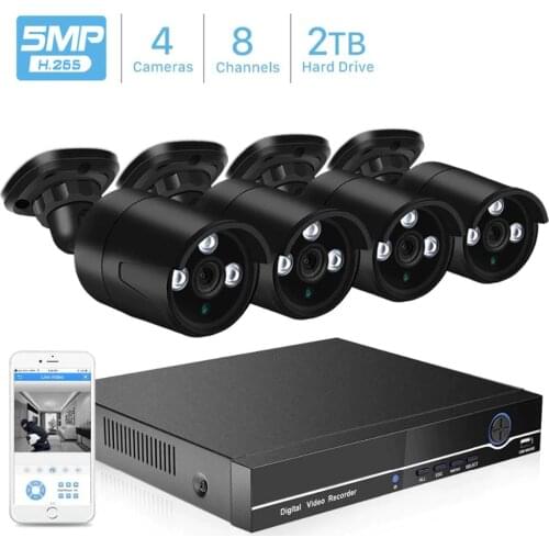 BESDER H.265 CCTV Security Camera System 8CH POE NVR With IP Camera 5MP CCTV Kit Waterproof IP66 Video Surveillance System XMEye
