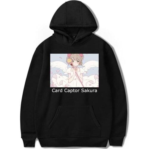 Sakura Card Captor Hoodie Japan Women Men Hip Hop Tops Sweatshirts Harajuku Anime Thin Velvet Warm Coat Printed Hooded Tracksuit
