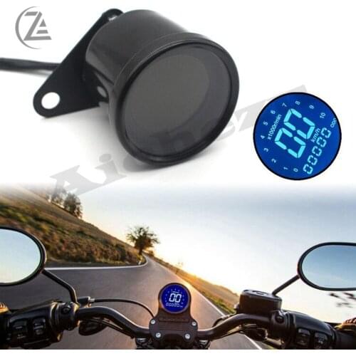 Universal Motorcycle Speedometer Retro LCD Digital Odometer Cafe Racer Tachometer indicator Scooter ATV Meter for 12V Motorbike