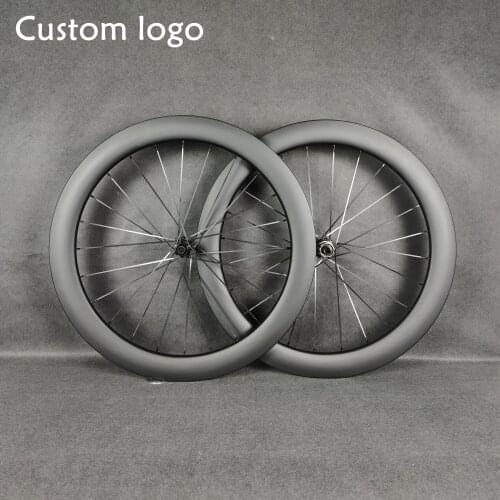 700C 60mm depth Road disc brake carbon wheels 25mm width bike clincher/tubular carbon wheelset UD matte finish,Novatec 411/412
