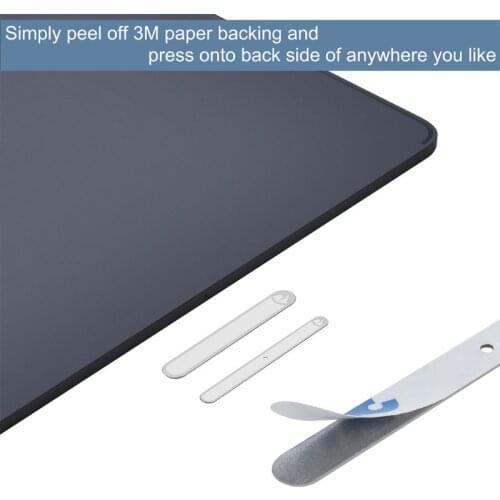 1Set Adhesive Magnetic Metal Plate Pen Stickers Cover Holder Grip For Pencil 2nd Accessories XXUC