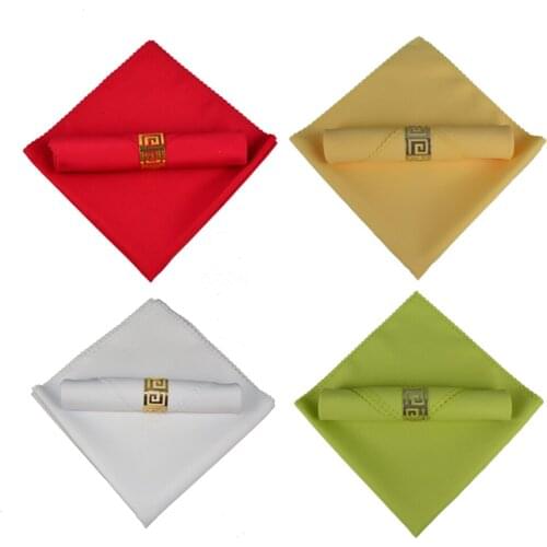 10pcs/lot White Black Red Blue 21 Colors 48x48cm Solid Plain Table Napkins Polyester Square Folding Cloth Home Dinner Serviette