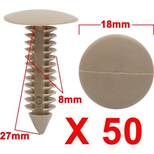 Uxcell 100 Pcs Beige Plastic Rivets Fasteners Retainer 8mm Dia Hole for Bumper Fender, Pack
