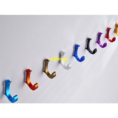 200pcs/lot Fast shipping Modern Aluminum alloy Hooks Kitchen Door Rear Coat Wall Hooks For Clothes Bathroom Hardware Accessories