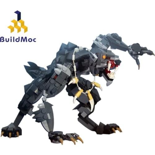 448 PCS Movie Star Series Horror Theme Werewolfss Creative Building Block Toy Gift Animal Collectible Bricks Boy