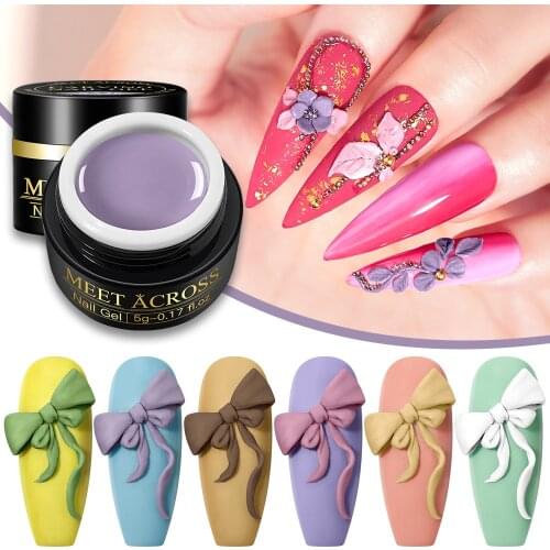 5 Colors Sculpture Nail Gel 3D Carved Plasticine UV Gel Soak Off Gel Polish Varnish Creative DIY Nail Art Painting 3D Gel