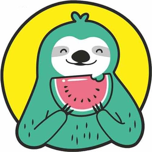 Watermelon Sloth Funny Car Stickers Windshield Bumper Vinyl Sunscreen RV VAN Fine Decal JDM Car Accessories Logo
