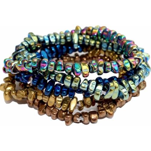 Transfer Luck 3-8 MM Natural Stone Beads Colorful Hematite Bracelets For Women Men Yoga charm Bracelet Femme Gifts