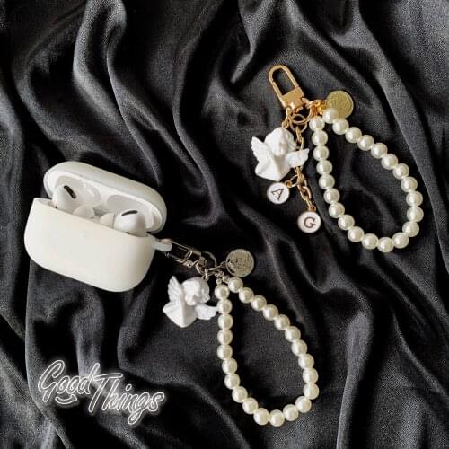 Cute Angel Pearl Decoration Silicone Case For Airpods 1 2 Case Wireless Bluetooth For Apple Airpods Pro Bags