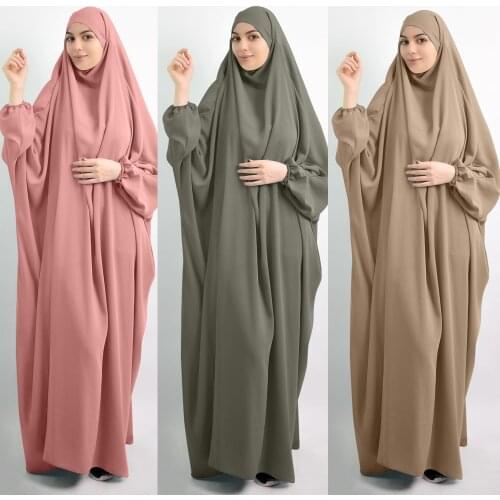 Eid Hooded Muslim Women Hijab Dress Prayer Garment Jilbab Abaya Long Khimar Full Cover Ramadan Gown Abayas Islamic Clothes Niqab