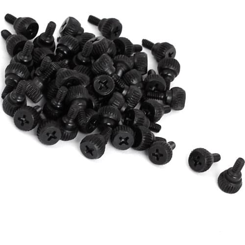 HHTL-PC Computer Case Thumbscrews M3.5 Thumb Screws Black 50 Pcs