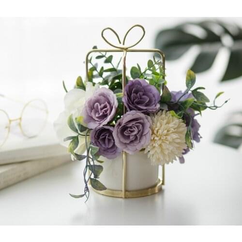 European Style Flower Pot Set Vase Table Setting Decoration Indoor Artificial Flowers Home Decoration Potted Flowers