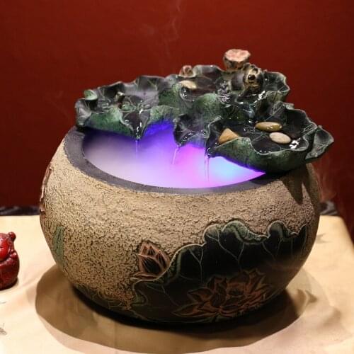 Chinese garden creative small aquarium waterscape living room humidifier water shanghaicaida student decoration Feng Shui
