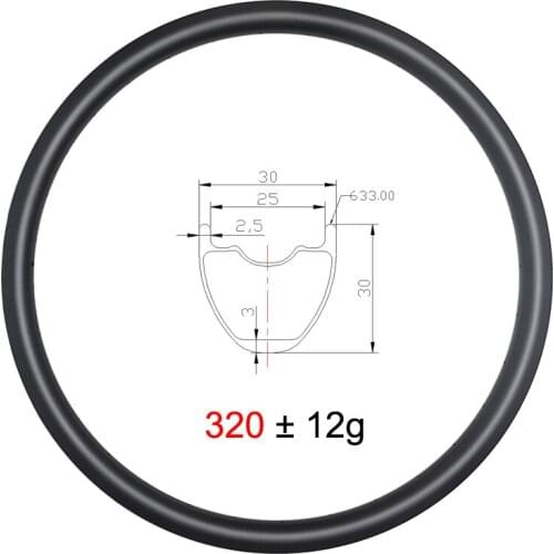 LIENGU 320g 29er 30mm MTB XC Carbon Rim Tubeless Hookless 25mm Inner Width Cross Country Mountain Bicycle Wheel 24H 28H 32H