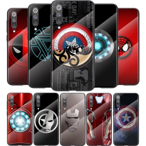 Marvel Superhero Logo For Xiaomi Mi 11 11i 10T CC9E 9T Note 10 Ultra Pro Lite 5G Tempered Glass Cover Shell Phone Case