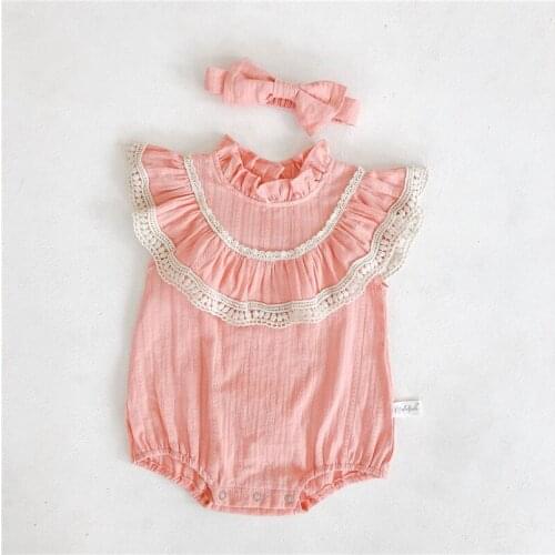 Soft breathable newborn baby girls romper summer sleeveless infant kids jumpsuit toddler baby bodysuit for girls onesie children
