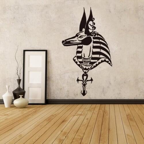 Anubis Wall Poster Egypt Head Pattern Wall Sticker Bedroom Decoration Ancient Anubis Egypt Wall Art Decal Vinyl Murals AZ282