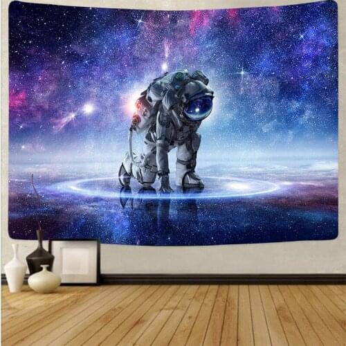 Tapiz psicodelico wall fabric tapestry tapiz luna astronaut background home decoration large wall hanging blanket