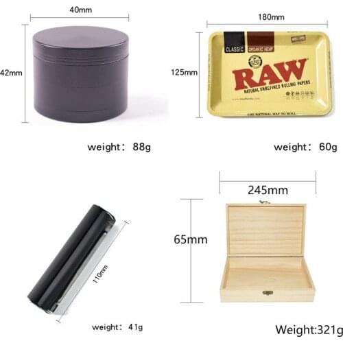 New Creative Wooden Cigarette Set (Wooden Box + 110mm Cigarette Maker + Cigarette tray + 40mm Crusher) Pipe box