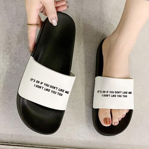 Shoes for Woman Indoor Slippers Slides Lady Non-Slip On Flip Flops Women Shoes Summer Letters Korean Version Home Shoes Women