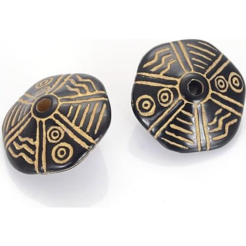 Wholesale Disc Shape Vintage Inspired Ethnic Acrylic Antique Design Spacer Beads For Jewelry Handmade DIY Making Accessories