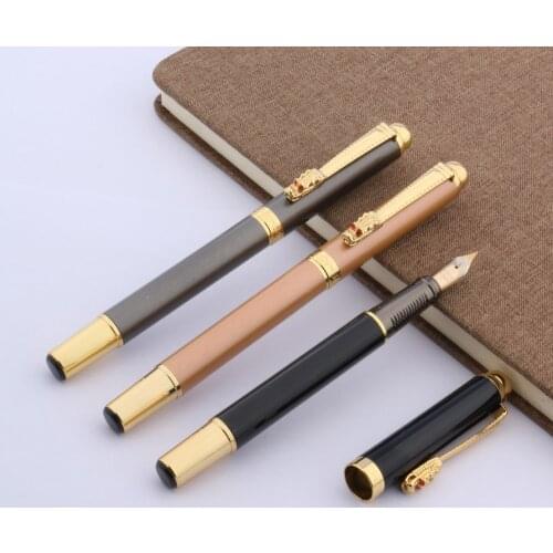Office hold CHINESE classic Dragon Metal GIFT Fountain Pen Stationery Office School Supplies Writing Gift ink pens