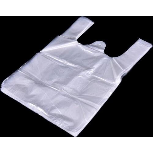 20*30cm 52pcs Transparent Bags Shopping Bag Supermarket Plastic Bags Handle Food Packaging Bags