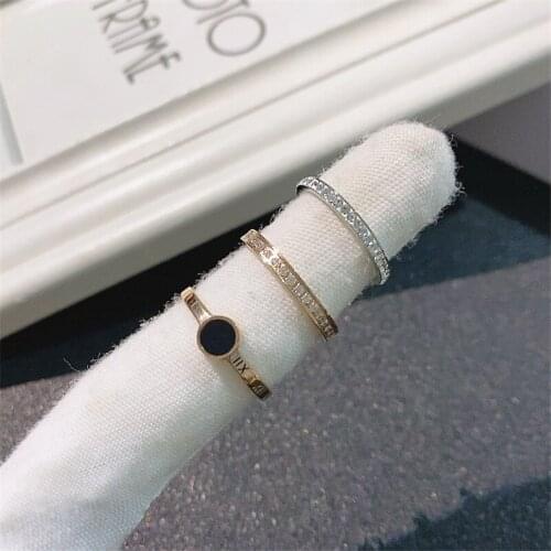 STR2 925 Sterling Silver Multi-layered Star Moon Rings For Women Girl Adjustable Wedding Ring