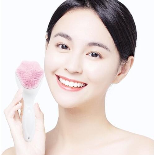 Facial Cleansing Brush Scrubbers Silicone Dual Face Wash for Deep Pore Exfoliation Wash Makeup Massage Tool
