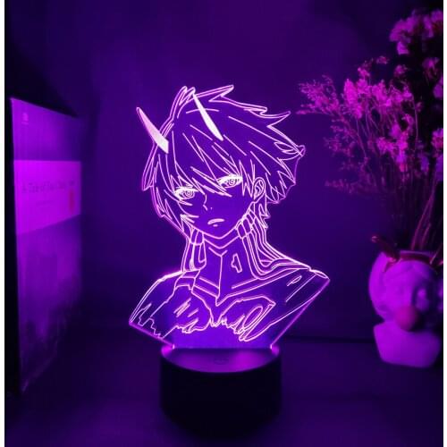 DARLING In The FRANXX Figurine Hiro LED Night Light Bedroom Decor Nightlight Anime Gift Table 3d Lamp CODE 16 Figure Illusion