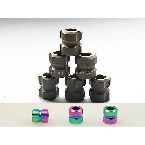 Titanium TC4 Knife Plummet Ornament Bead Pendant 12 x 11mm 3g/pc Mud / Red-blue Colors for Option