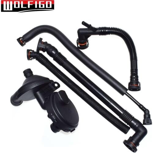 WOLFIGO New SET 5pcs CRANKCASE VENT VALVE & BREATHER HOSE KIT FOR BMW E46 Z4 X3 3 11617501566, 11611432559