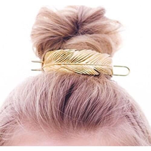 Original Feather Bun Cuff Vintage Leaf Hair Stick Set Women Unique Wedding Hair Accessories Retro Hair Pins Femme Bijoux 2019