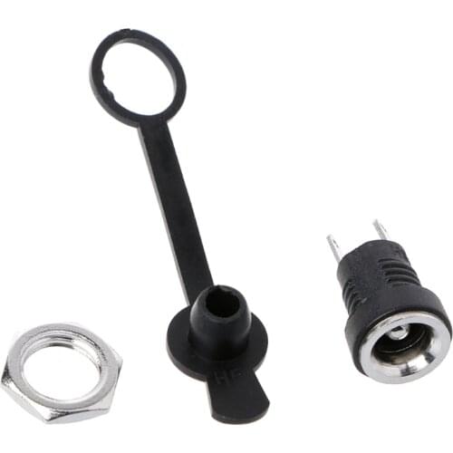 Female DC Power Jack Plug Socket Waterproof Panel Mount Connector 5.5mmx2.5mm wholesale