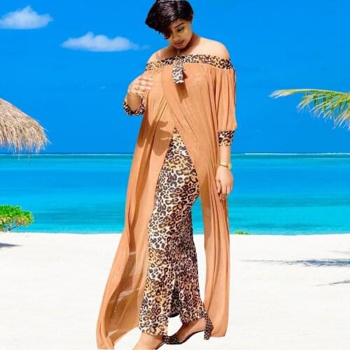 2021 Summer Leopard Loose Bodycon Fashion Outdoor WomenMaxi Dress Leisure Patchwork Strapless Sexy Ethnic Style African Vestidos