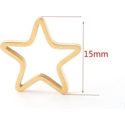 1 PCS Stainless Steel Cute Small Hollow Star Charm Pendants Classic Simple Gold Color Charm DIY Jewelry Making