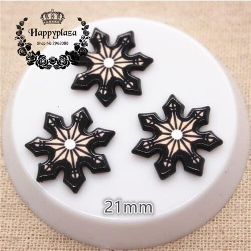 10pcs Kawaii Christmas Snowfake Resin Planar Flat back Art Decoration Charm Craft DIY Jelwelry Accessories,21mm