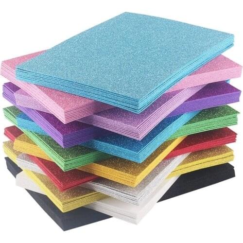 10pcs/lot 2MM Thick A4 Glitter Sponge Paper Kindergarten Handmade Sponge Foam Paper