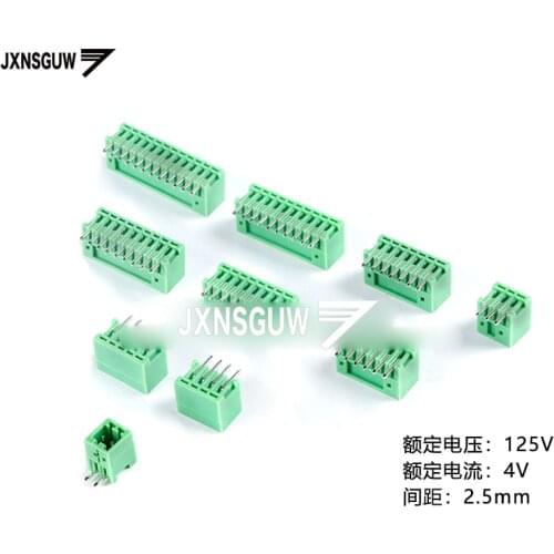 10PCS KF2EDGR-2.5-2/3/4/5/6/7/8-12P Curved needle socket 2.5mm Pluggable Terminal block PCB CONNECTOR PLUG-IN TEMINAL BLOCK